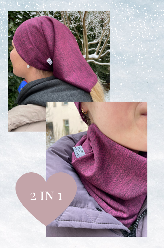 "Love under the helmet" Thermoloop Stretch Purple Dream Bordeaux  