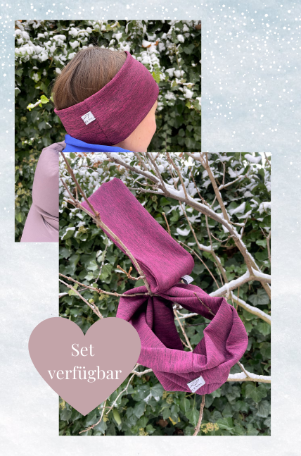 "Love under the helmet" Thermostirnband Stretch Purple Dream Bordeaux 