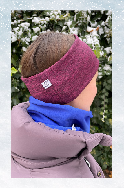 "Love under the helmet" Thermostirnband Stretch Purple Dream Bordeaux 