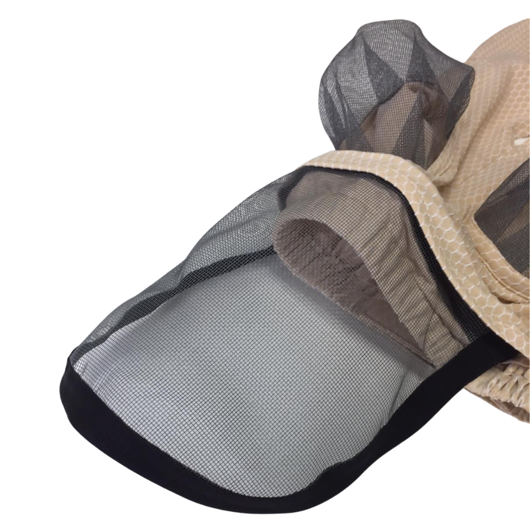 NOFLYNOCRY Fliegenmaske Sweet Sand- Muster Augennetz und Nasennetz 75% UV-Blocker  