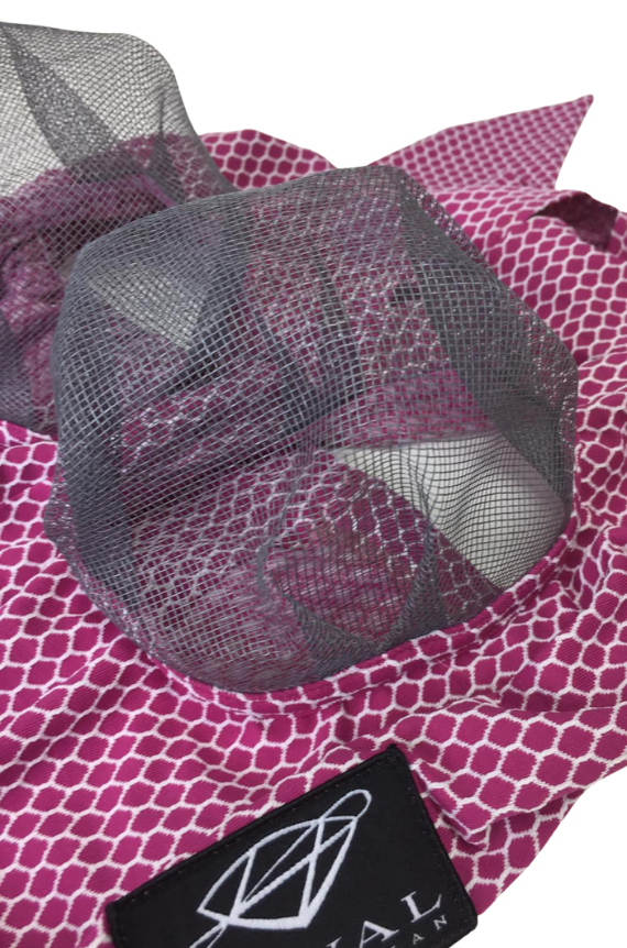 NOFLYNOCRY Fliegenmaske Beau-Berry Muster Augennetz und Nasennetz 75% UV-Blocker 